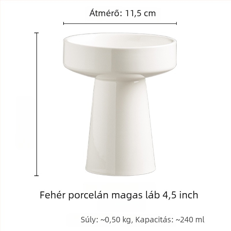 Magas lábú porcelán desszerttál, mikrohullámú sütőben használható, alglazúros felület, logó nyomható