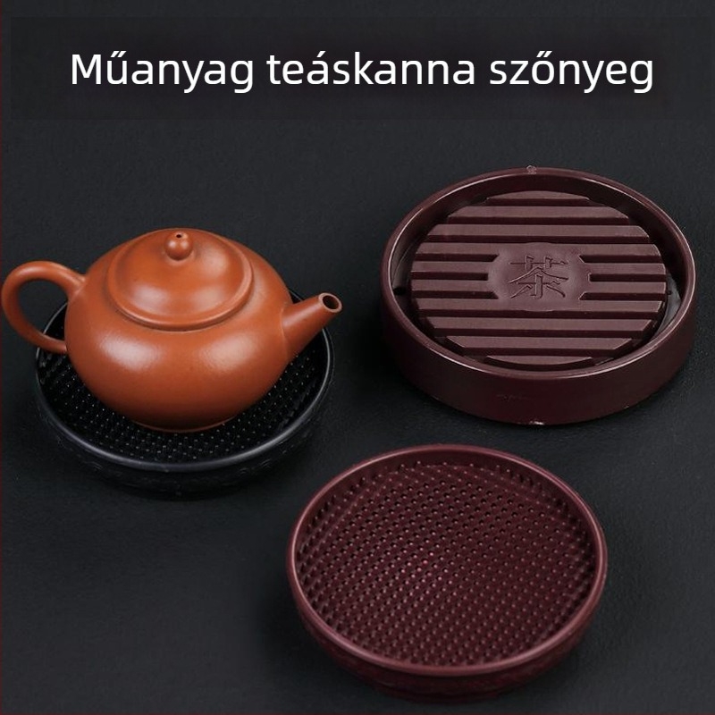 Teáskanna tartó és pohár alátét – csúszásmentes, hőszigetelő párna, teás tálca, új kínai stílus, műanyag