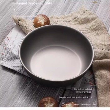 Tiszta titánból készült tányér – modern minimalist stílus, matt felület, antibakteriális, logónyomás elérhető