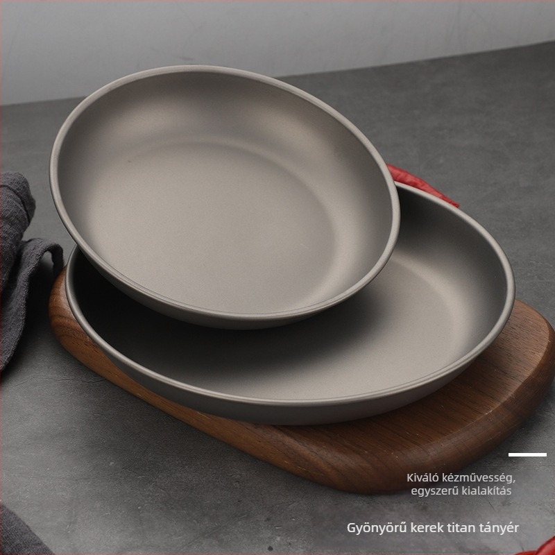 Tiszta titánból készült tányér – modern minimalist stílus, matt felület, antibakteriális, logónyomás elérhető