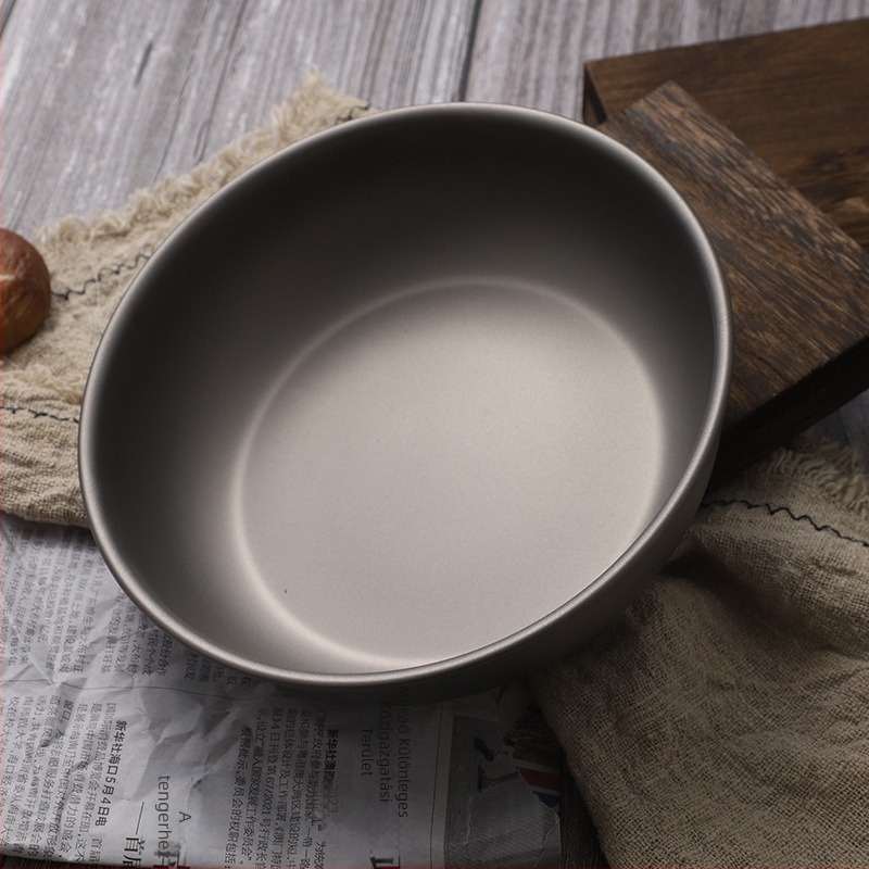 Tiszta titánból készült tányér – modern minimalist stílus, matt felület, antibakteriális, logónyomás elérhető