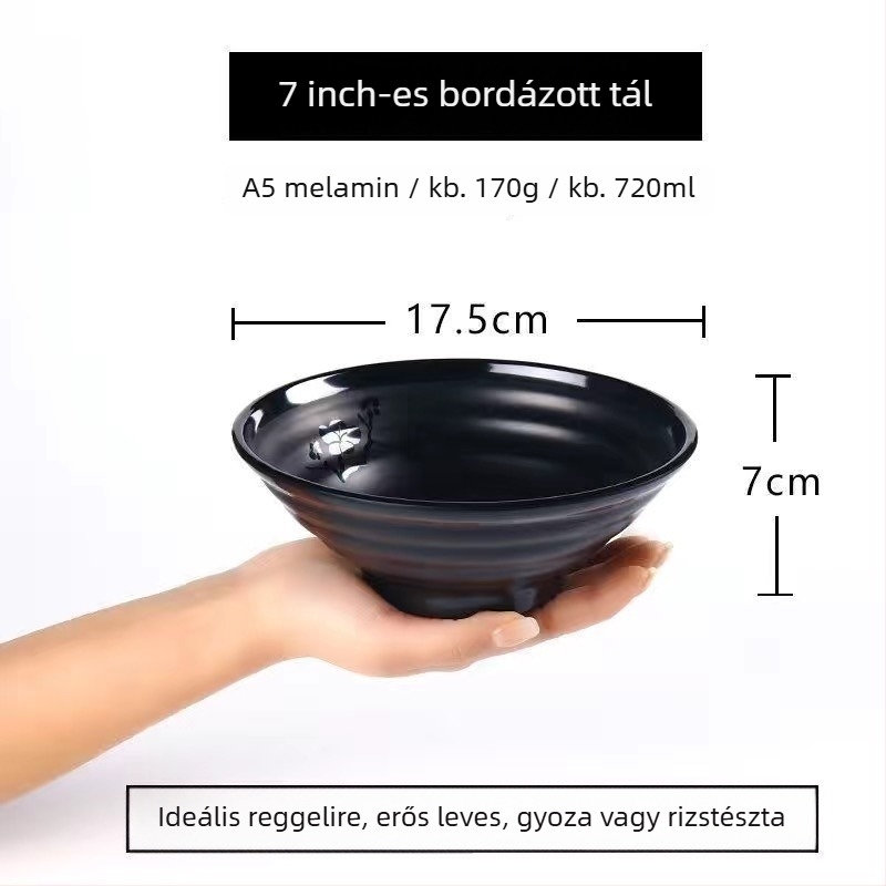 Éttermi melamín tál tésztákhoz, matt felület, kézzel készített, modern minimalizmus