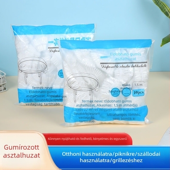 Egyszer használatos PE terítő kerek asztalhoz, vastagított, olajálló, piros, szállodák és bankettek számára, 10 darabos csomag