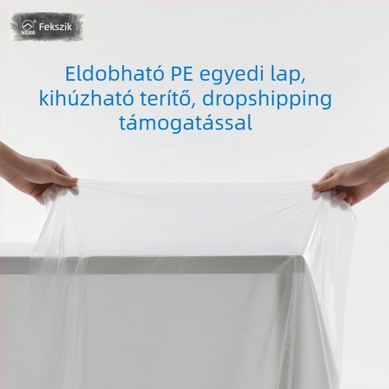 Egyszer használatos PE asztalterítő, vastított, otthoni és kereskedelmi használatra, kerek és négyszögletes, vízlepergető és zsírtűrő