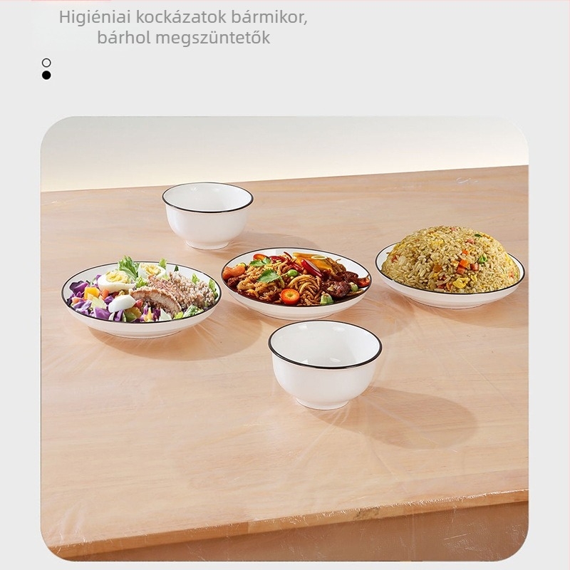 Vastagított vízálló és olajálló egyszer használatos asztalterítő, esküvőkre és otthoni/kemping használatra, átlátszó PE asztalterítő, testreszabható