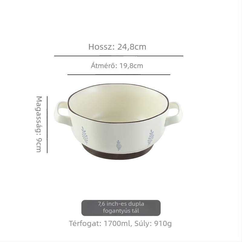 Porcelánból készült tál- és tányérkészlet szabálytalan formával, aláglazúros virágmintával, könnyed luxus retro stílus