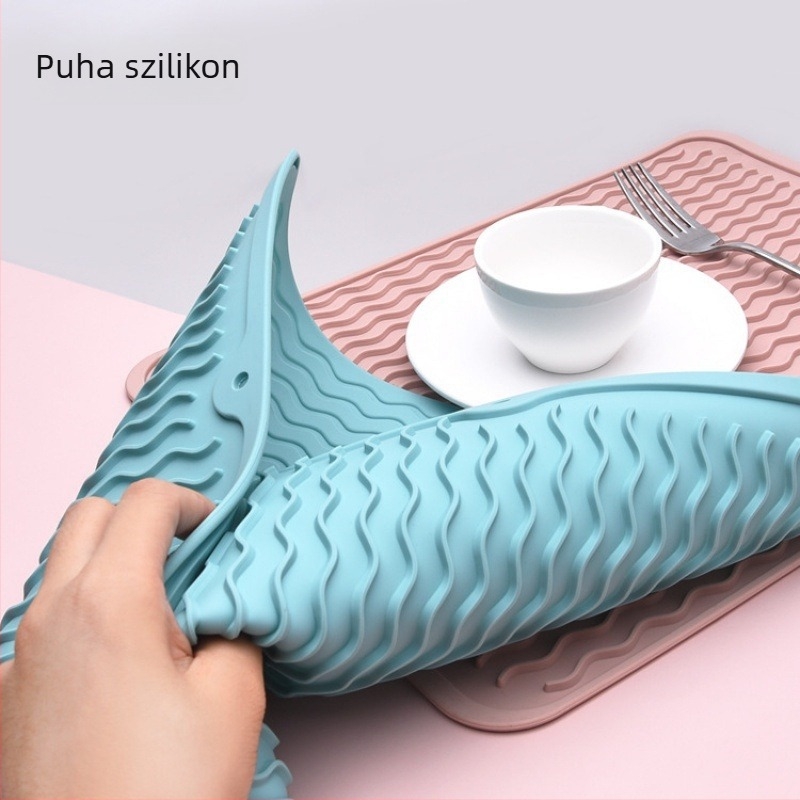 Élelmiszer-minőségű szilikon hőszigetelő étkező alátét, vízálló és csúszásmentes, szilikon leeresztő alátét