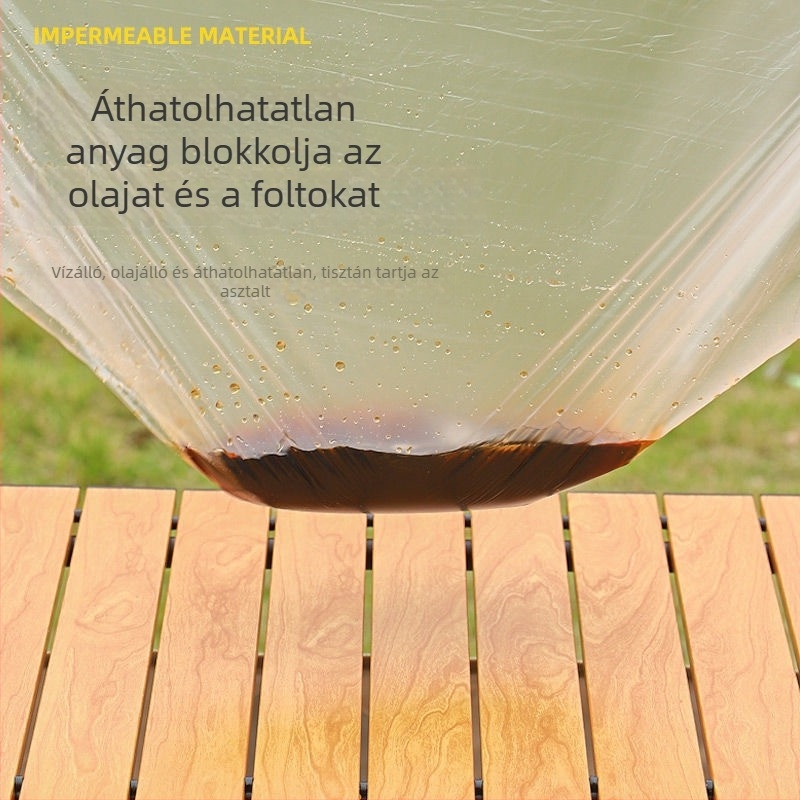 Egyszer használatos asztalterítő kötővel, kültéri piknikhez — vízálló, olajálló és szélálló
