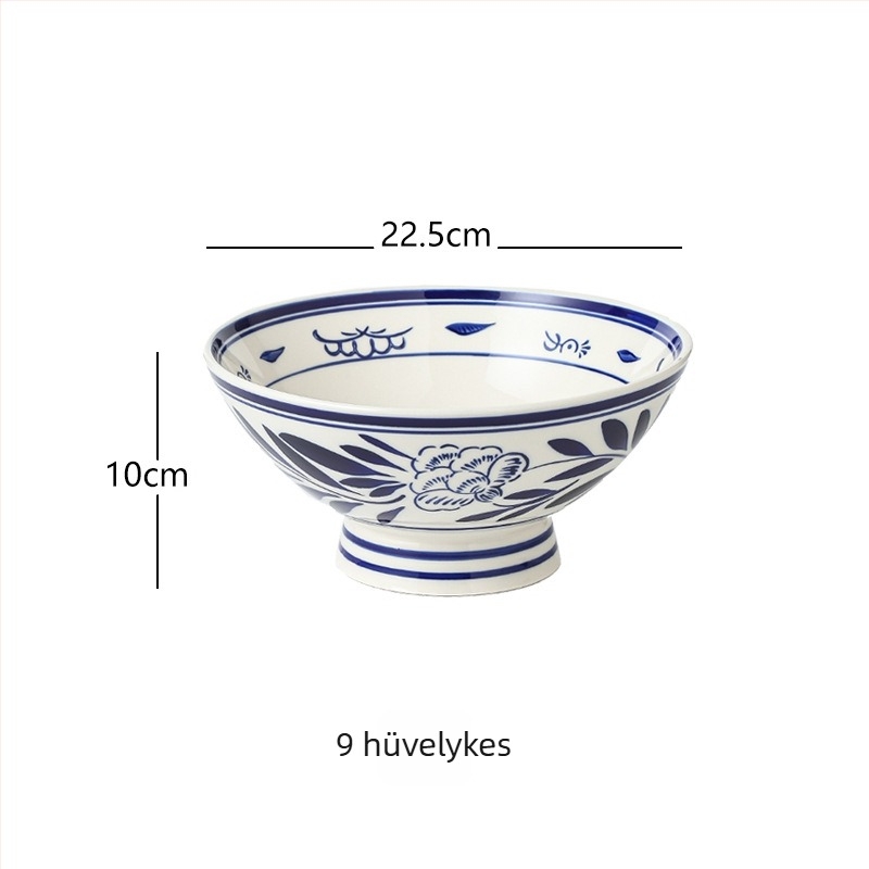 Kerámiából készült tészta tál, konikus forma, porcelán mintázat, modern kínai stílus