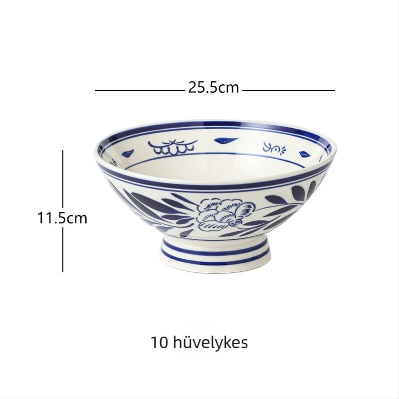 Kerámiából készült tészta tál, konikus forma, porcelán mintázat, modern kínai stílus