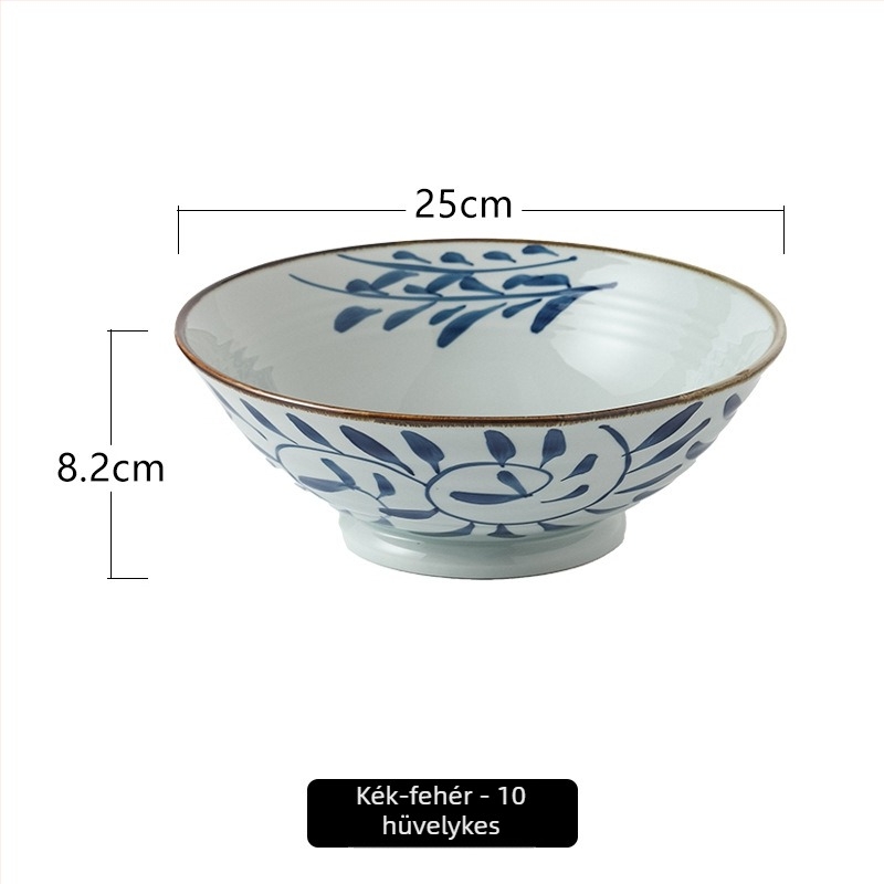 Kerámiából készült tészta tál, konikus forma, porcelán mintázat, modern kínai stílus