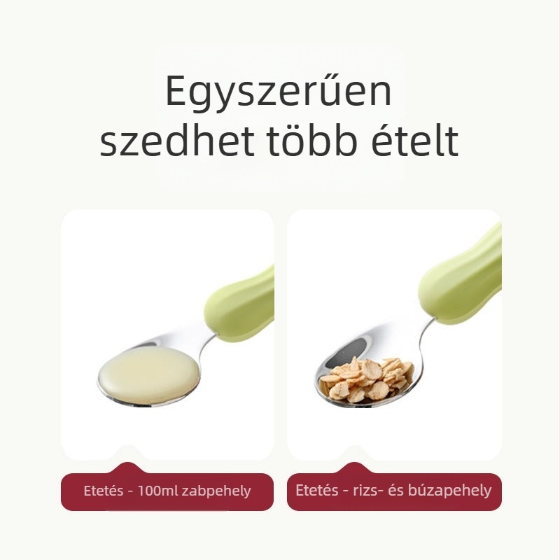 Baba etetőkanál és villa készlet, 316L rozsdamentes acélból, rajzfilm stílus, 3 hónapos kortól
