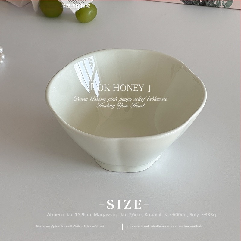 Kerámia tál kézzel festett felülettel, mikrózható, modern minimalist stílus, felnőtteknek