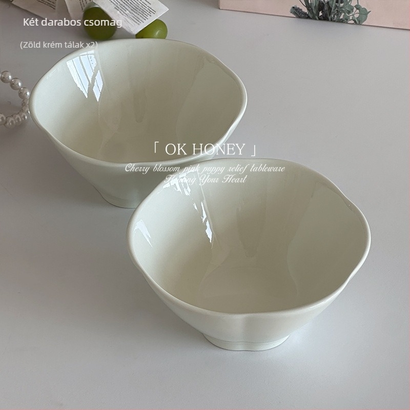 Kerámia tál kézzel festett felülettel, mikrózható, modern minimalist stílus, felnőtteknek