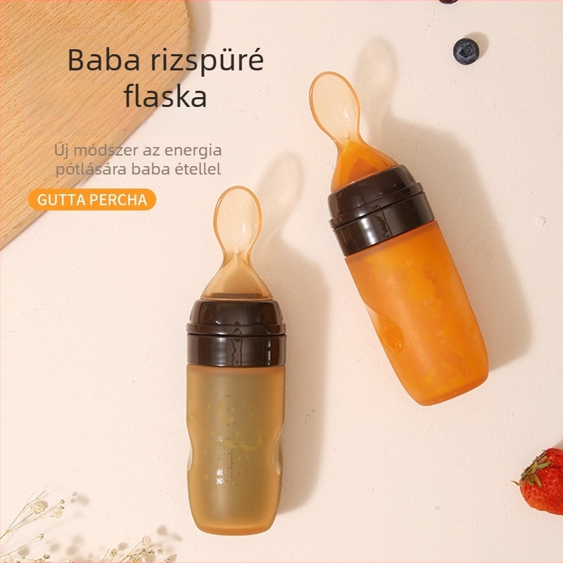 Szilikon etetőkanál baba – nyomható kivitel, 6 hónapos kortól, 1 db, egyszerű stílus