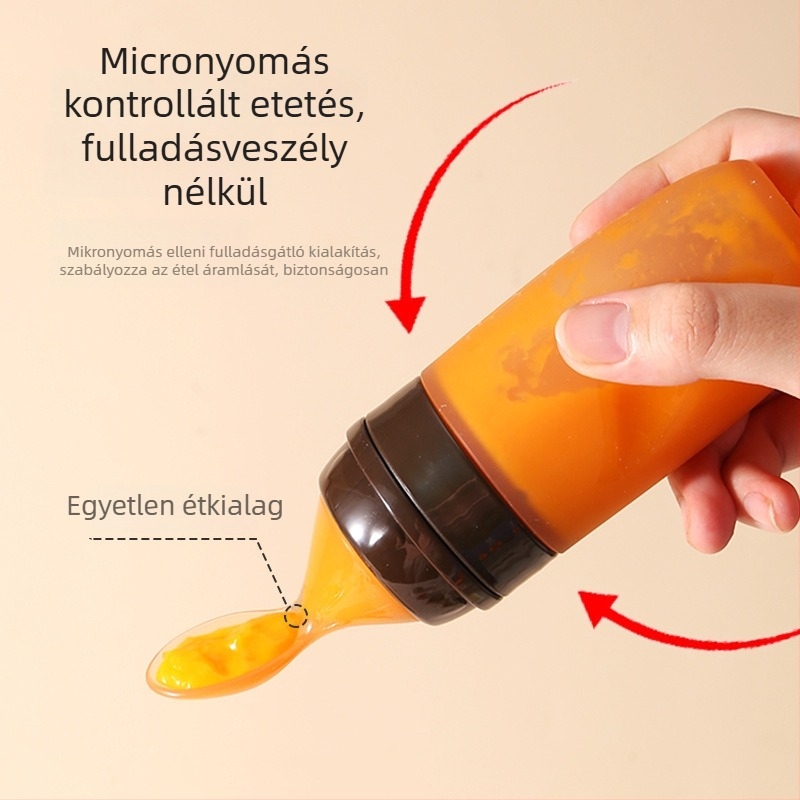 Szilikon etetőkanál baba – nyomható kivitel, 6 hónapos kortól, 1 db, egyszerű stílus