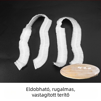 Élelmiszer-minőségű egyszer használatos asztalterítő, elasztikus élű, víz- és olajálló, vastag műanyag fóliából készített étkezésekhez és bankettekhez