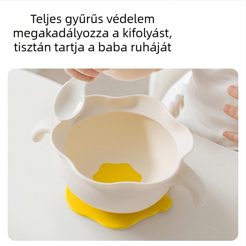 Szilikon baba etető tál ventuzás talppal, önálló evéshez, anti-esés dizájn, 3 hónapos kortól, 1 darabos készlet