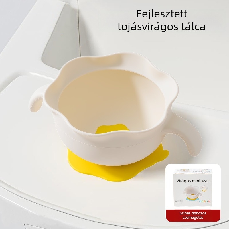 Szilikon baba etető tál ventuzás talppal, önálló evéshez, anti-esés dizájn, 3 hónapos kortól, 1 darabos készlet