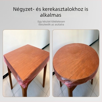 Egyszer használatos piros műanyag asztalterítő piknikekhez és grillezéshez; kör- és négyzet alakú asztalokhoz; olaj- és foltálló.