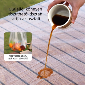 Egyszer használatos asztalterítő - PE anyag, vízálló, olajálló, szélálló, kerek