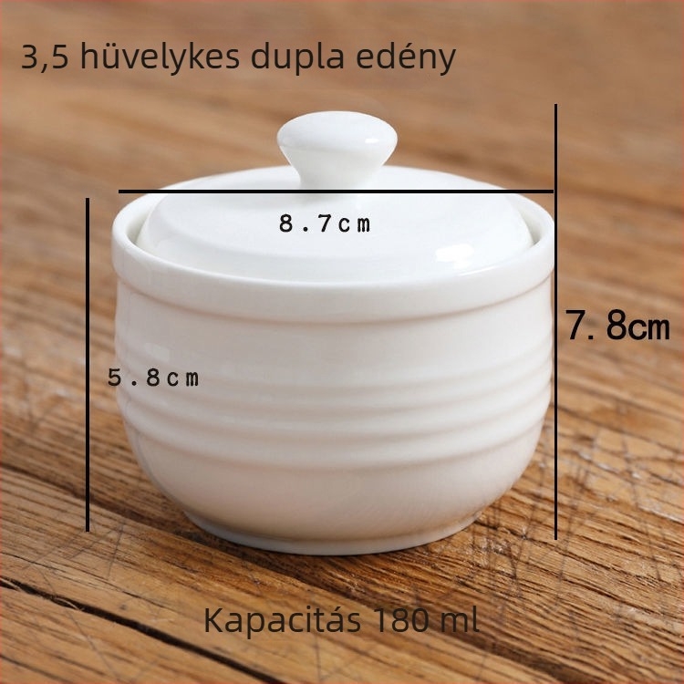 Lidefeng porcelán tál fedővel, nyomtatott logóval, egyszerű stílus, mikró nem alkalmas, szállodai és éttermi felhasználásra