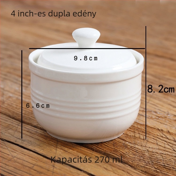Lidefeng porcelán tál fedővel, nyomtatott logóval, egyszerű stílus, mikró nem alkalmas, szállodai és éttermi felhasználásra