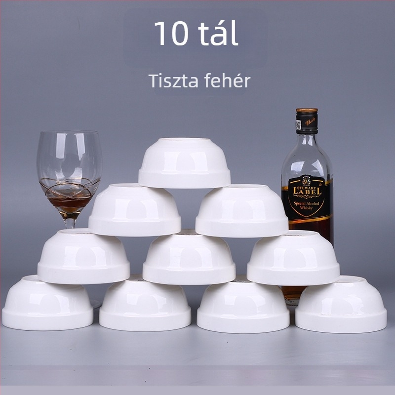 10 darabos csontporcelán rizstál készlet, mikrohullámú sütőben használható, virágos mintázat, kínai stílus