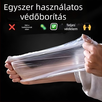 Vonathoz tervezett egyszer használatos asztalterítő, vízálló, antibakteriális, piszokálló, műanyagból (PE/polietilén), logónyomási lehetőséggel