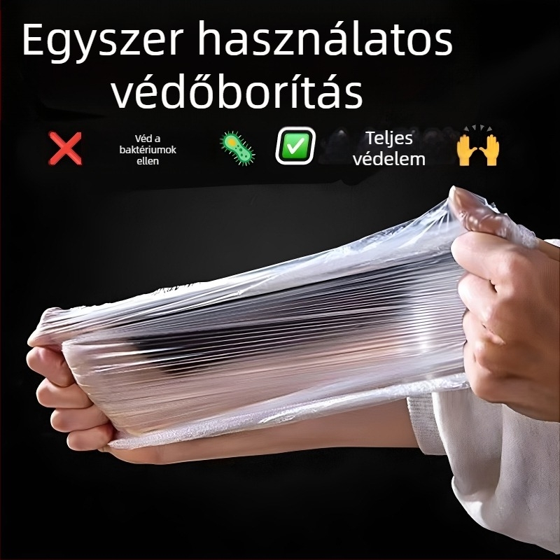 Vonathoz tervezett egyszer használatos asztalterítő, vízálló, antibakteriális, piszokálló, műanyagból (PE/polietilén), logónyomási lehetőséggel