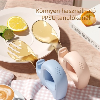 Jie Ming babakezdő evőeszköz készlet: kanál és villa, PP anyagból, 12 hónapos kortól, 1 készlet, Jie Ming