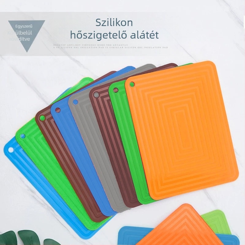 Szilikon hőszigetelő tálaló alátét, négyzet alakú, skandináv stílusú, magas hőmérsékletnek ellenálló