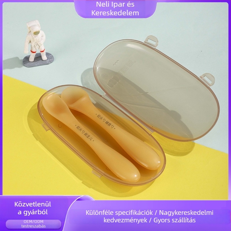 Neli baba szilikon kanál – puha etetőkanál, gyerekeknek készült szilikon edények, minimalist stílus, 6 hónap felett