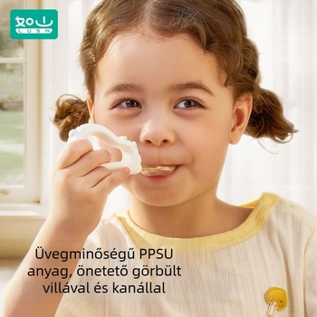 Like a Mountain márkájú baba evőeszköz készlet, élelmiszer-minőségű szilikonból, 3 hónapos kortól, 1 készlet