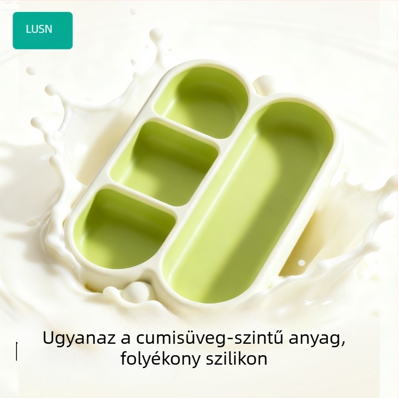 Like a Mountain márkájú baba evőeszköz készlet, élelmiszer-minőségű szilikonból, 3 hónapos kortól, 1 készlet