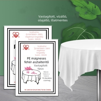 Eldobható, vastagabb asztalterítő, vízálló és olajálló, kör- és négyzet alakú asztalokhoz