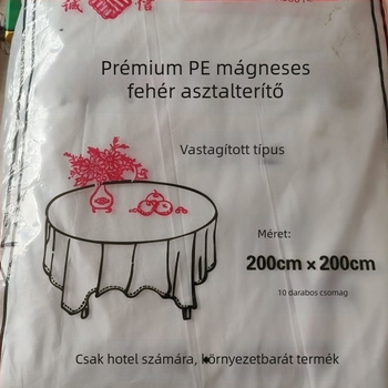 Eldobható, vastagabb asztalterítő, vízálló és olajálló, kör- és négyzet alakú asztalokhoz