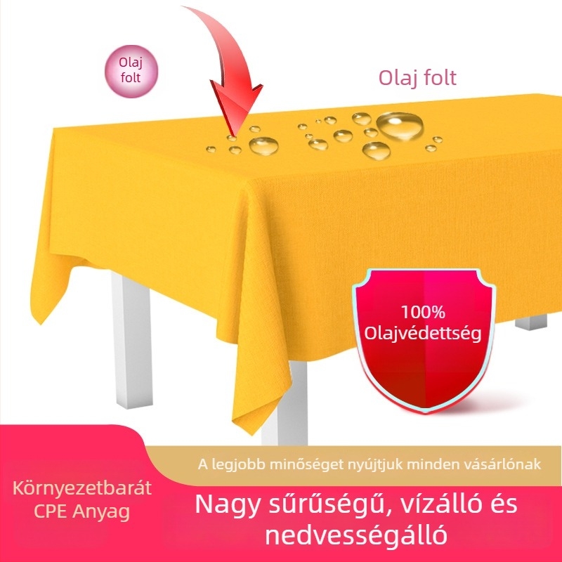 Kültéri egyszer használatos asztalterítő, téglalap alakú, vízálló, vastagított, nyomtatott piknikhez
