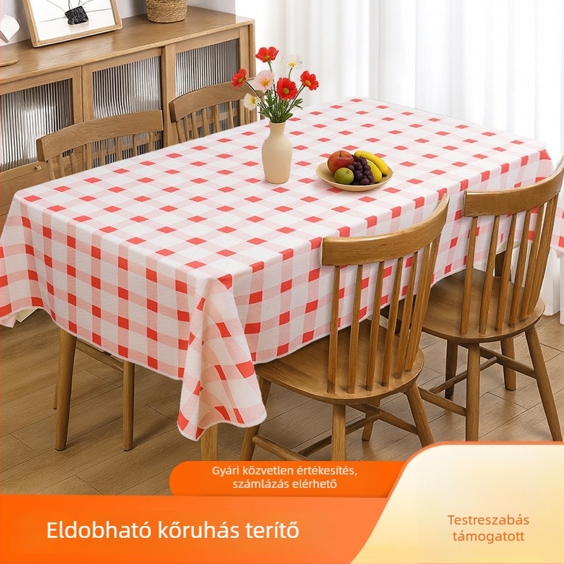 Egyszer használatos PE téglalap alakú terítő, vízálló és olajálló, vastagított, éttermek és szállodák számára