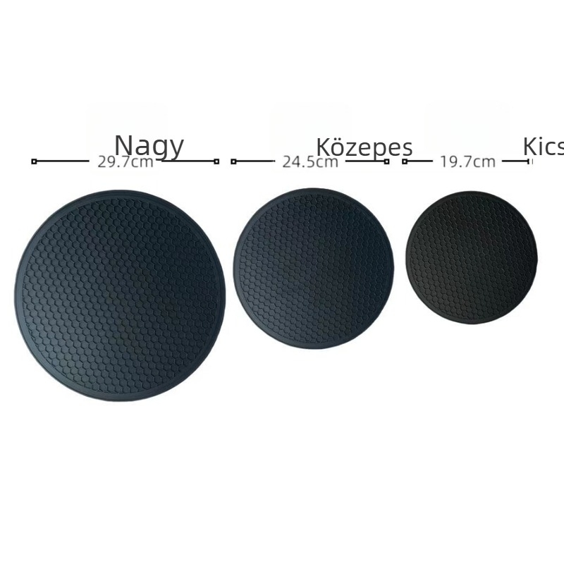 Szilikon kör alakú asztalterítő alátétek – csúszásmentesek, hőállóak, égésgátlóak, vízlevezetővel