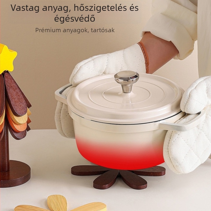 Fenyőfa alakú, fából készült hőszigetelő alátét étkezőasztalhoz, poháralátét