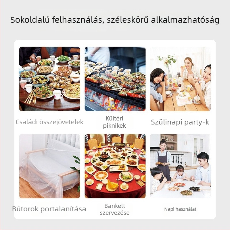 Egyszer használatos asztalterítő – Penguin group; anyag: műanyag (PE/polietilén); alak: négyszögletes; minta: egyszínű; élettartam: 60 nap.