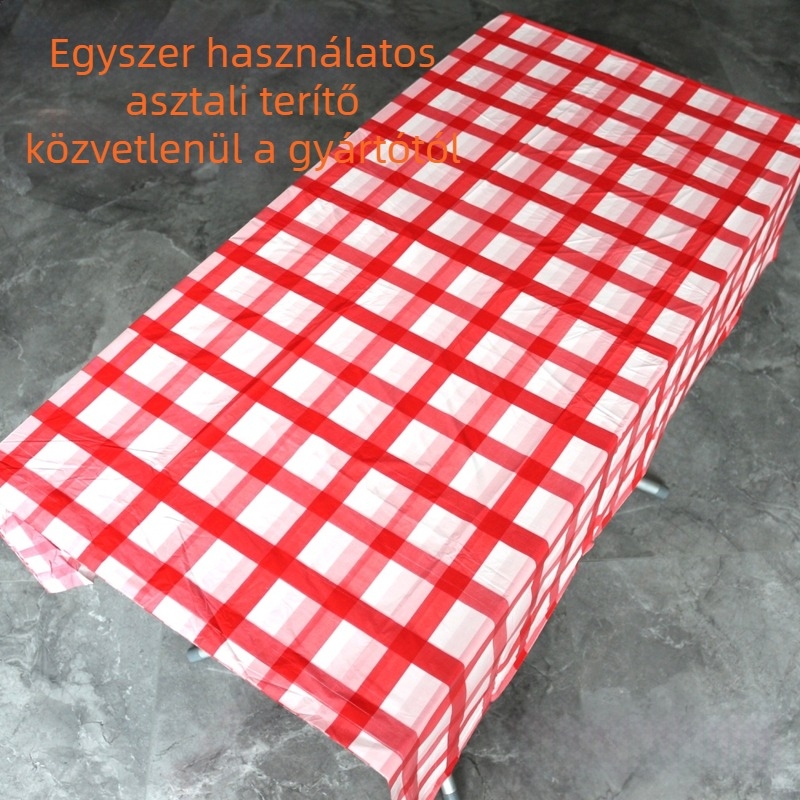 Egyszer használatos műanyag asztalterítő, négyszögletes forma, vastagság 3, változatos minták, testreszabható nyomtatás