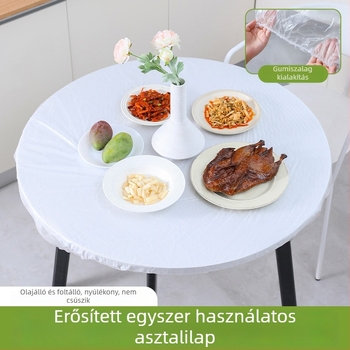 Egyszer használatos asztalterítő, PE műanyag, kerek, vastagság 0.1, méretek: több opció