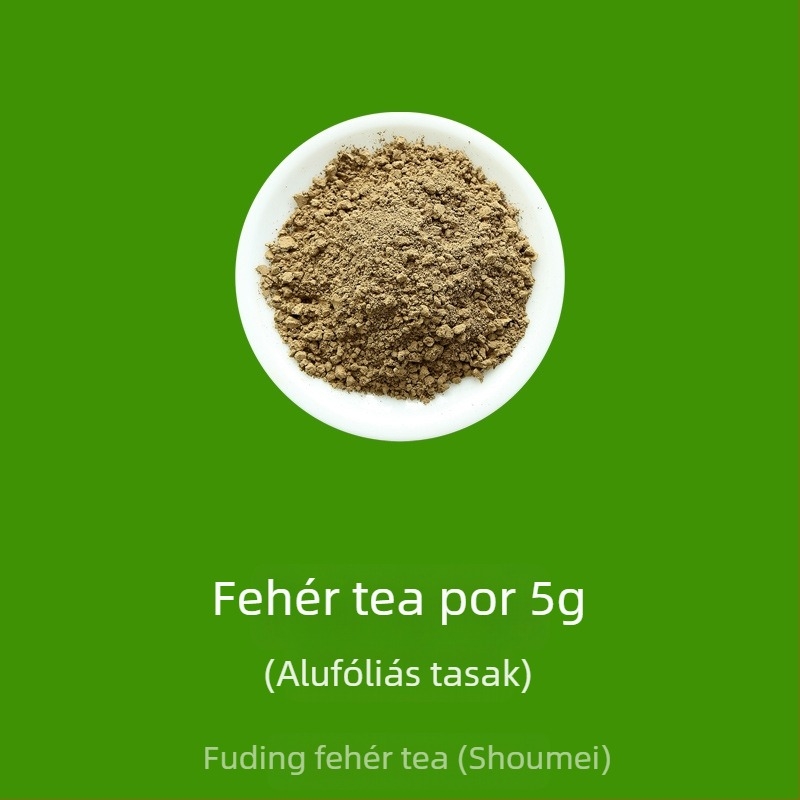 Ceremoniális teapor készlet: fehér tea por, vörös tea por, oolong por, pu-erh por és matcha por