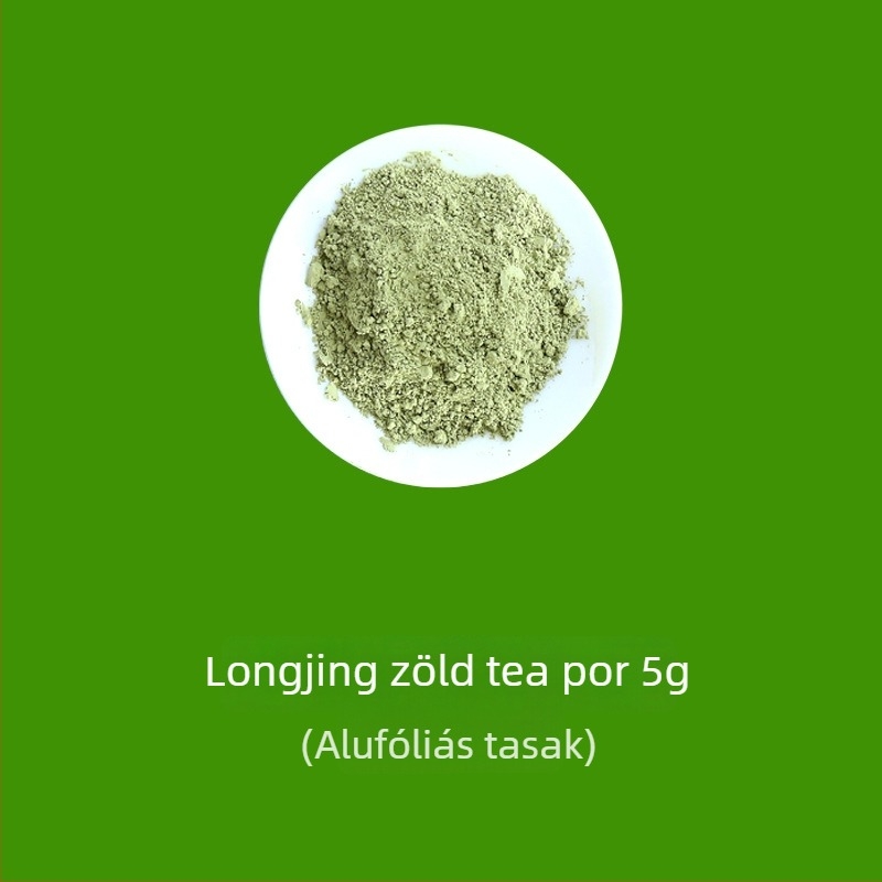 Ceremoniális teapor készlet: fehér tea por, vörös tea por, oolong por, pu-erh por és matcha por