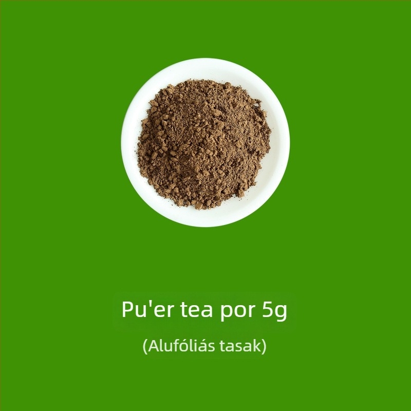Ceremoniális teapor készlet: fehér tea por, vörös tea por, oolong por, pu-erh por és matcha por