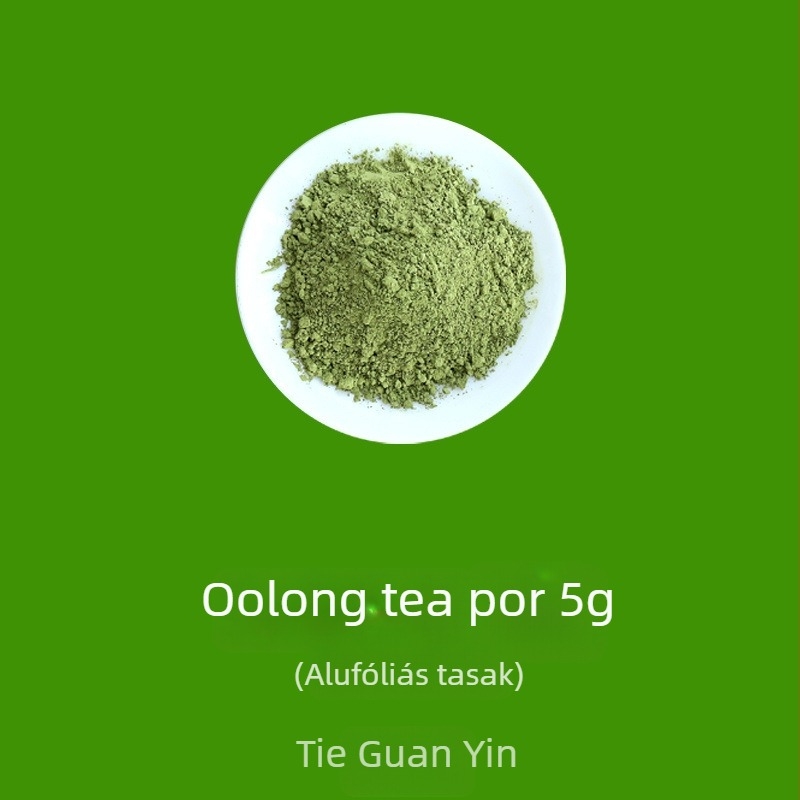 Ceremoniális teapor készlet: fehér tea por, vörös tea por, oolong por, pu-erh por és matcha por