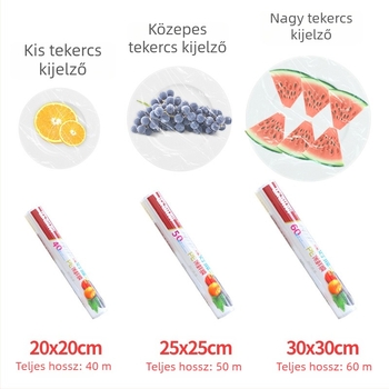 Okiss töréses típusú élelmiszer-fólia fedéllel, kézi tépés nélküli, élelmiszerek és gyümölcsök tárolására
