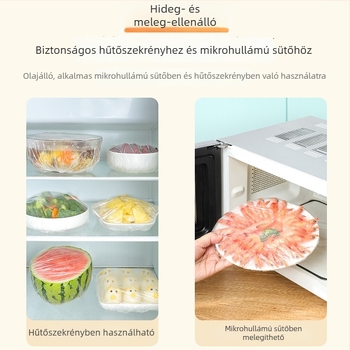 PE élelmiszer frissességvédő fedő, egyszer használatos, porálló, rugalmas éllel